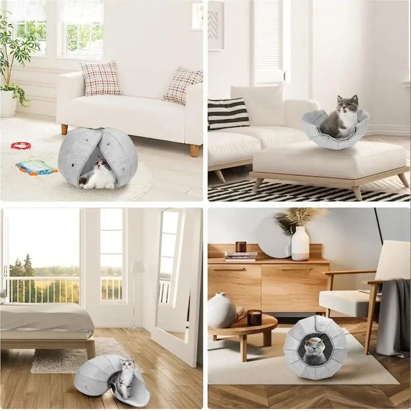 l-arbre-a-chat.com 1pcs Funny Collapsible Breathable Pet Bed Cat kennel Cave Tunnel Semi-enclosed Creative Cat Mat Supplies For Cats