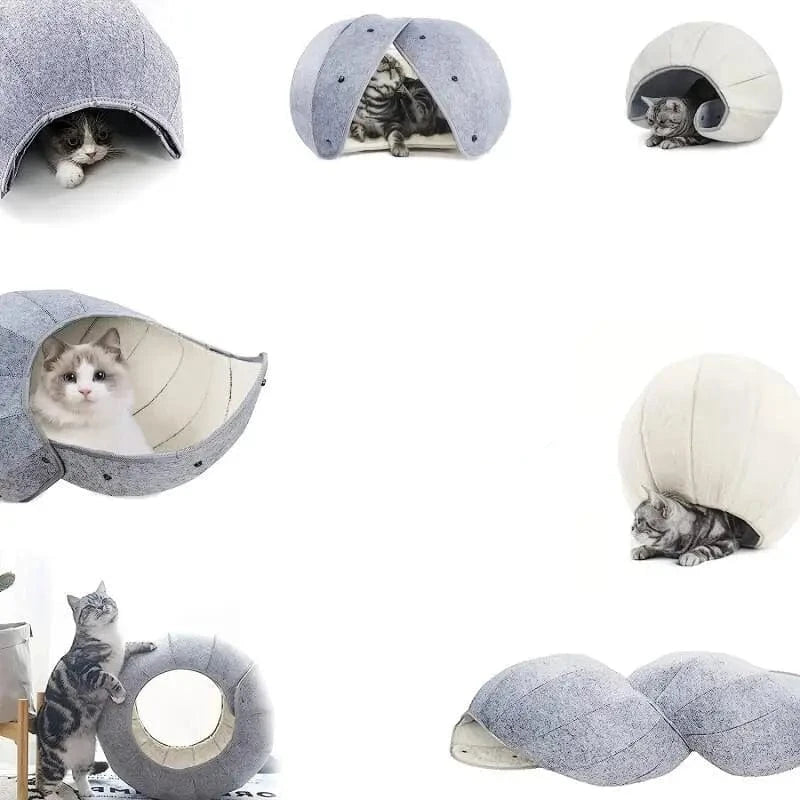 l-arbre-a-chat.com 1pcs Funny Collapsible Breathable Pet Bed Cat kennel Cave Tunnel Semi-enclosed Creative Cat Mat Supplies For Cats