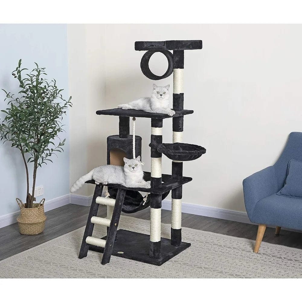 l-arbre-a-chat.com 62-Inch Cat Tree, Multi-purpose All-in-one Activity Structure for All Your Kitty’s Climbing, Scratching, Cuddling, Jumping