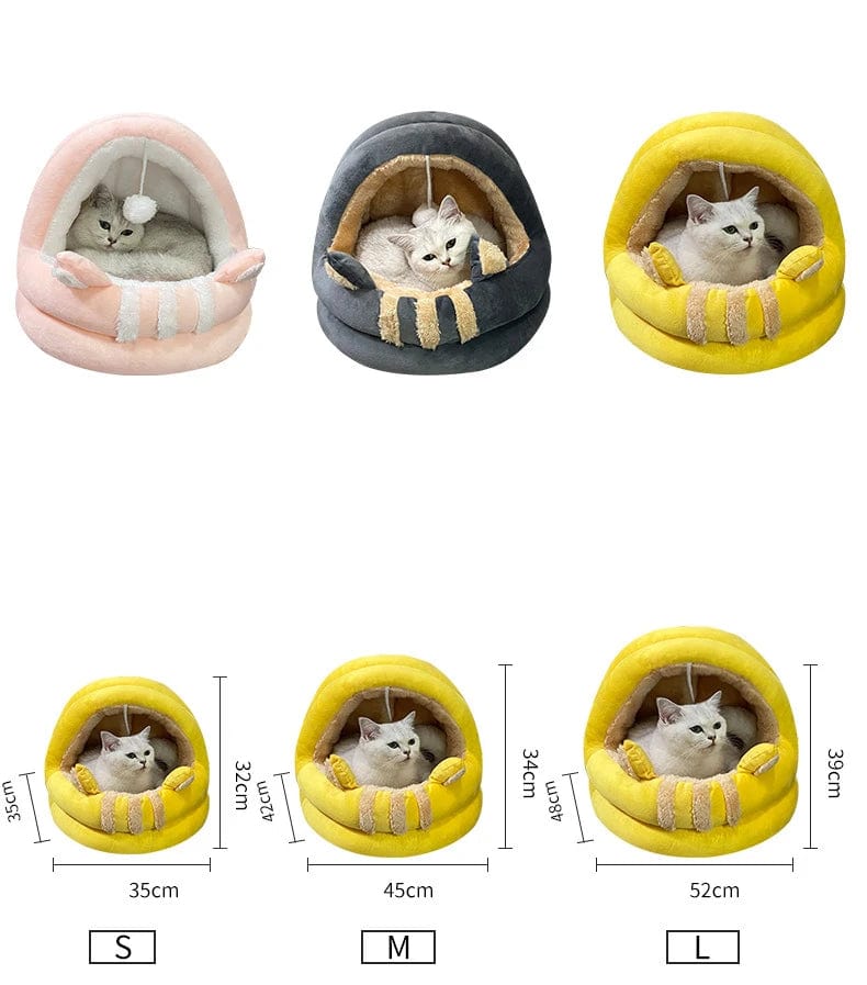 l-arbre-a-chat.com Cat Bed House Kennel Nest Round Pets Sleeping Cave Kitten Beds Pet Basket Cozy Kitten Lounger Cushion Cat House Tent Dog House