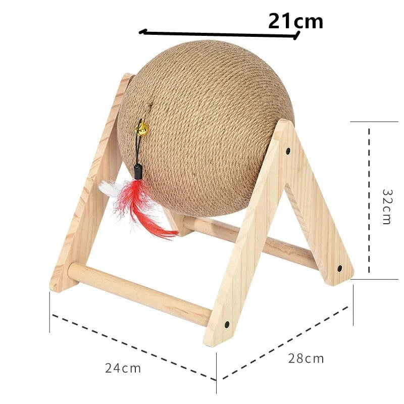l-arbre-a-chat.com Cat Scratcher Cat Climbing Frame Scratching Post for Cats Claw Grinding Scratch Resistant Cats Wheel with Feather Toys Pet Toys