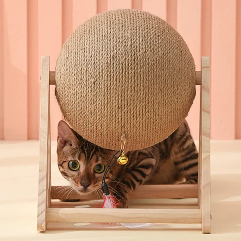 l-arbre-a-chat.com Cat Scratcher Cat Climbing Frame Scratching Post for Cats Claw Grinding Scratch Resistant Cats Wheel with Feather Toys Pet Toys