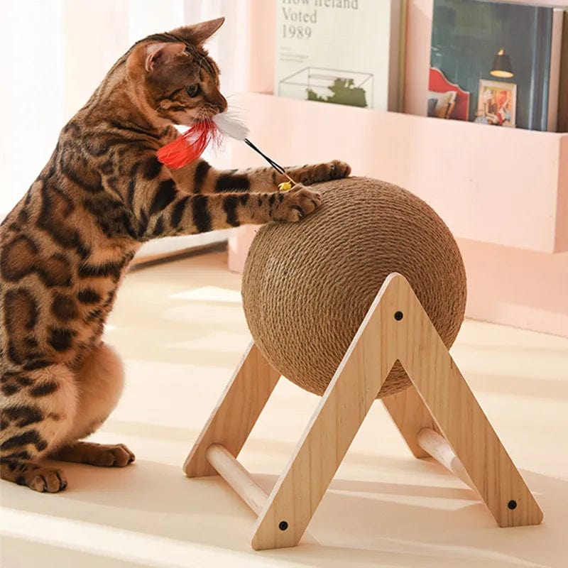 l-arbre-a-chat.com Cat Scratcher Cat Climbing Frame Scratching Post for Cats Claw Grinding Scratch Resistant Cats Wheel with Feather Toys Pet Toys