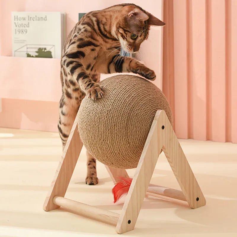l-arbre-a-chat.com Cat Scratcher Cat Climbing Frame Scratching Post for Cats Claw Grinding Scratch Resistant Cats Wheel with Feather Toys Pet Toys