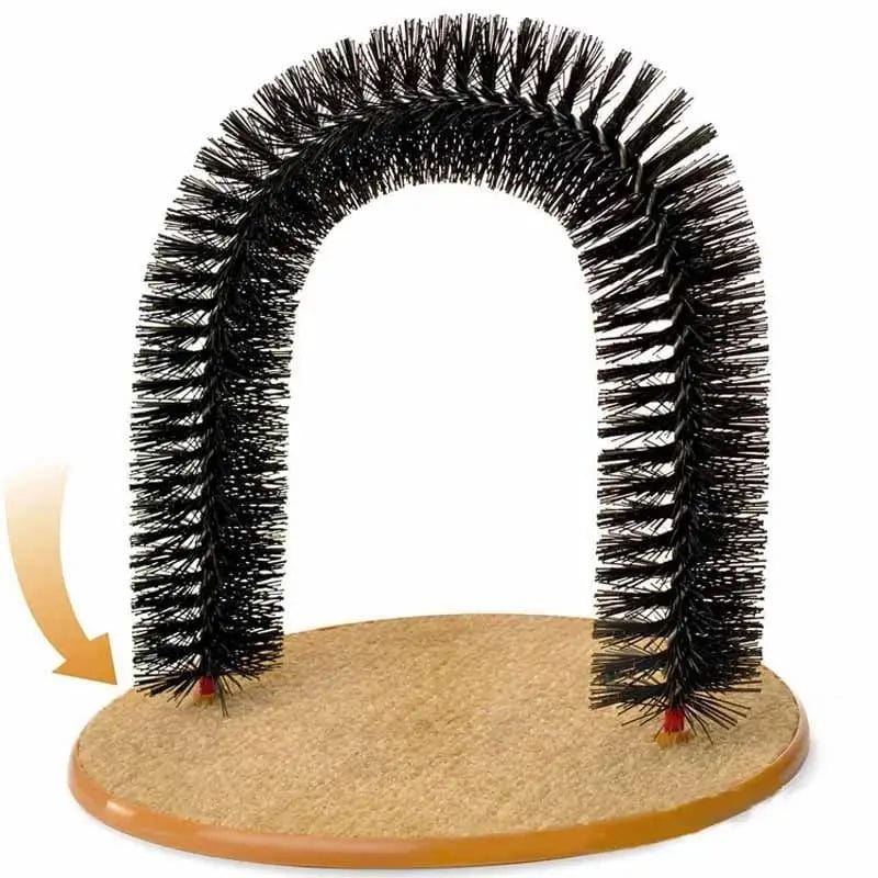 l-arbre-a-chat.com Cat Toy Arch Self Groome Pamper Feline with A Massage Grooming Rubbing Brush with Scratching Pad Toy for Cats Interactive Toys