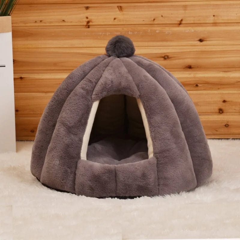 l-arbre-a-chat.com New Four Seasons Universal Cat Nest Round Semi Closed Plush Cat and Dog Nest Cat House Pet Supplies Beds Dog Beds for Small Dogs
