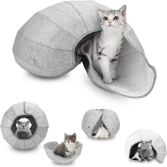 l-arbre-a-chat.com 1pcs Funny Collapsible Breathable Pet Bed Cat kennel Cave Tunnel Semi-enclosed Creative Cat Mat Supplies For Cats