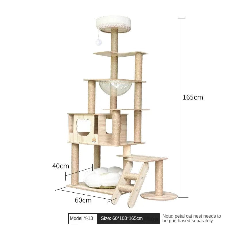 l-arbre-a-chat.com Cat Climbing Frame for Multi-cat Play Multi-layer Structure Cat Climbing Column Cat's Tree House Pet Cat Toy Solid Wood