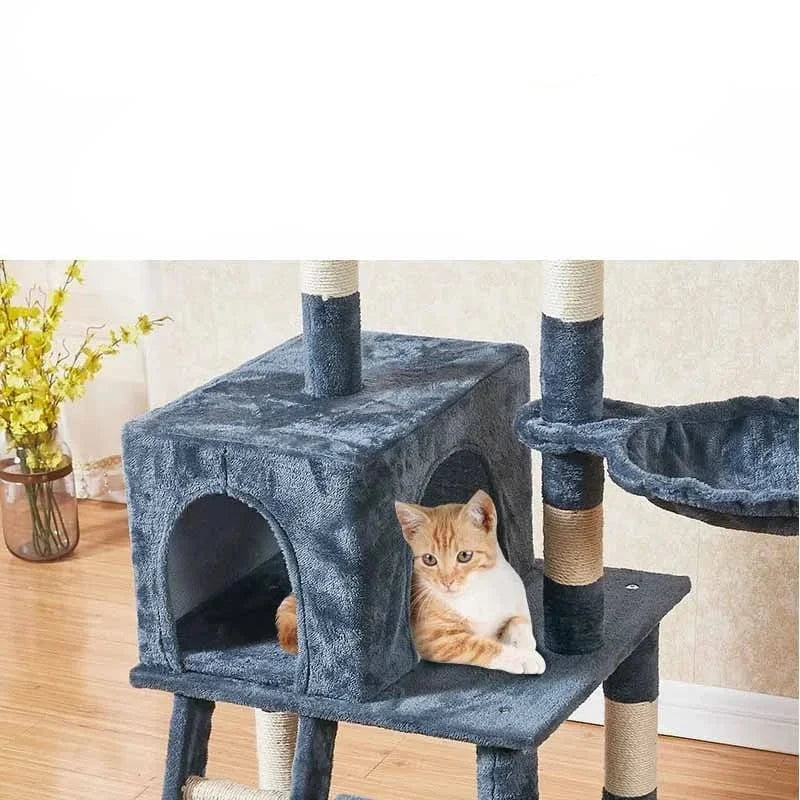 l-arbre-a-chat.com Pet Cat Toys Multi-layer Cat Tree Tower House with Ladder Hemp Rope Condo Furniture Cat Scratching Post Jumping Toy for Cat