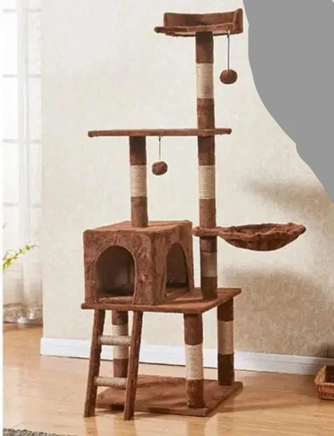 l-arbre-a-chat.com Pet Cat Toys Multi-layer Cat Tree Tower House with Ladder Hemp Rope Condo Furniture Cat Scratching Post Jumping Toy for Cat