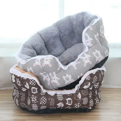 l-arbre-a-chat.com Pet Dog Cat Sofa House Beds Mats Kennel Wind Warm Enlarge Pet Bed Lace Supplies Pet Products