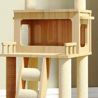 l-arbre-a-chat.com Tower Wood Cat Scrapers Toys Nest High Claw Sharpener Board Cat Scrapers Cute Tree Home Drapak Dla Kota Cat Supplies MR50CS