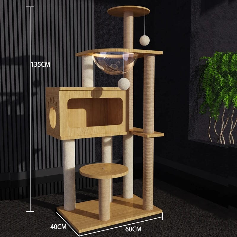 l-arbre-a-chat.com Tower Wood Cat Scrapers Toys Nest High Claw Sharpener Board Cat Scrapers Cute Tree Home Drapak Dla Kota Cat Supplies MR50CS